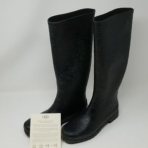 UGG Wilshire Logo Tall Rain Boot Rubber Wellies